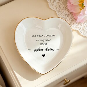 Personalized Engineer Ring Dish,The Year I Became An Engineer Trinket Dish,Engineering Student Graduation Gift,Future Engineer Gift For Her