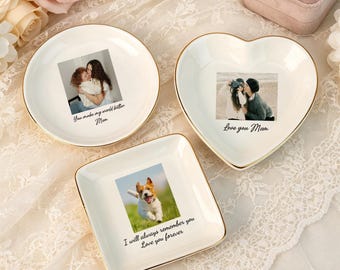 Bandeja de fotos personalizada, regalo para mamá, joyero con foto familiar, regalo de cumpleaños para mejor amiga, regalo de aniversario, regalo para el Día de la Madre.