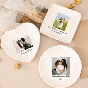 Custom Photo Trinket Tray,Photo Gifts For Mothers Day Gift,Photo Jewelry Dish,Wedding Gift,Birthday Gift,Family Gift,Ring Holder,Couple Gift