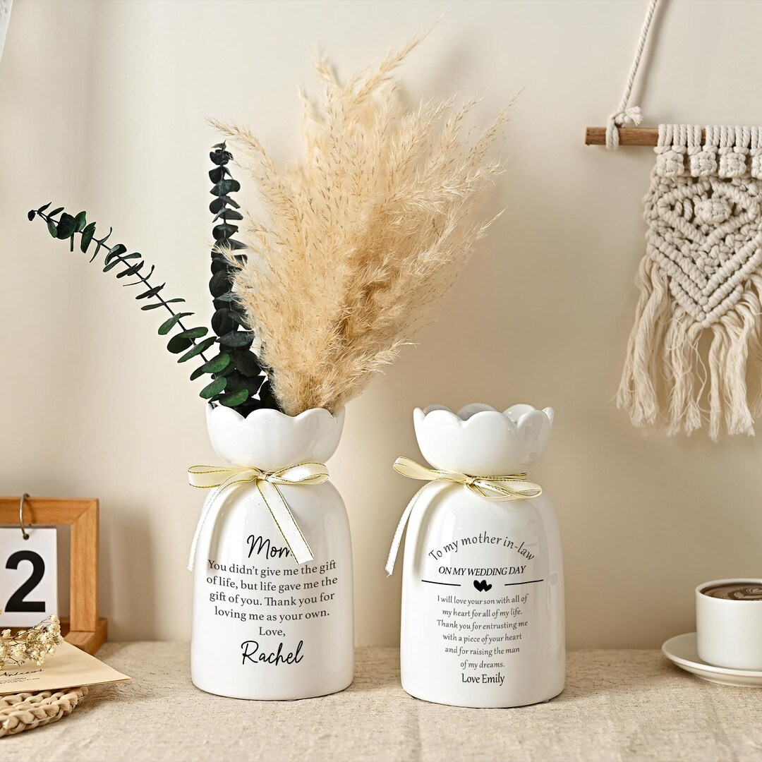 Personalized Mother of the Bride & Groom Flower Vase,custom Wedding ...