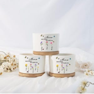 Personalized Birth Flower Pots, if...were flowers,Custom Grandma's Garden Mini Plant Pot, Gift for Mom, Grandma Gifts, Outdoor Flower Pot,