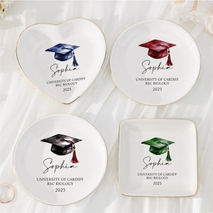 Personalized Graduation Jewelry Dish,Custom Trinket Tray,Graduation Gift for Her,Class of 2025,Senior Gift,College Graduation Party Gifts