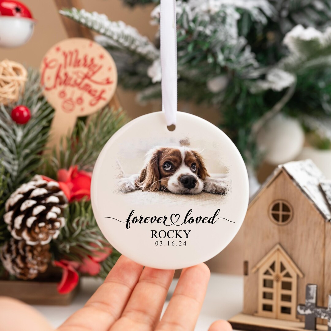 Personalized Dog Memorial Ornament,custom Pet Photo Christmas Bauble ...