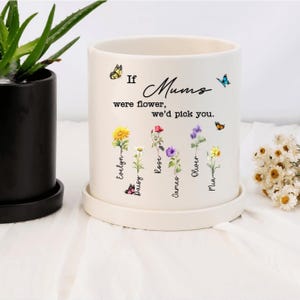 if grandmas were flowers,Grandma Gifts, Custom Grandma's Garden Mini Plant Pot,Personalized Birth Flower Pots, Gift for Mom, Outdoor Pot