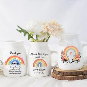 Teacher Appreciation Gifts,Personalised Teacher Gift,Teacher Vase,Ceramic Vase,End Of Year Gift,Thank You Teacher Gift,Back To School Gifts