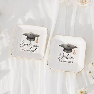 Personalized Graduation Jewelry Dish, Graduation Gifts, Custom Graduation Ring Dish, College Graduation Gifts, Class of 2025, Masters Degree