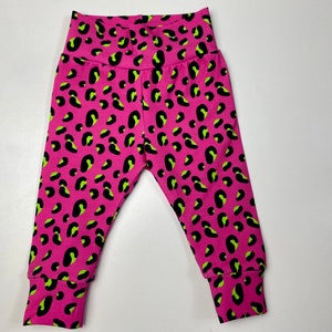 Pink Leopard Print Leggings Neon Pink 