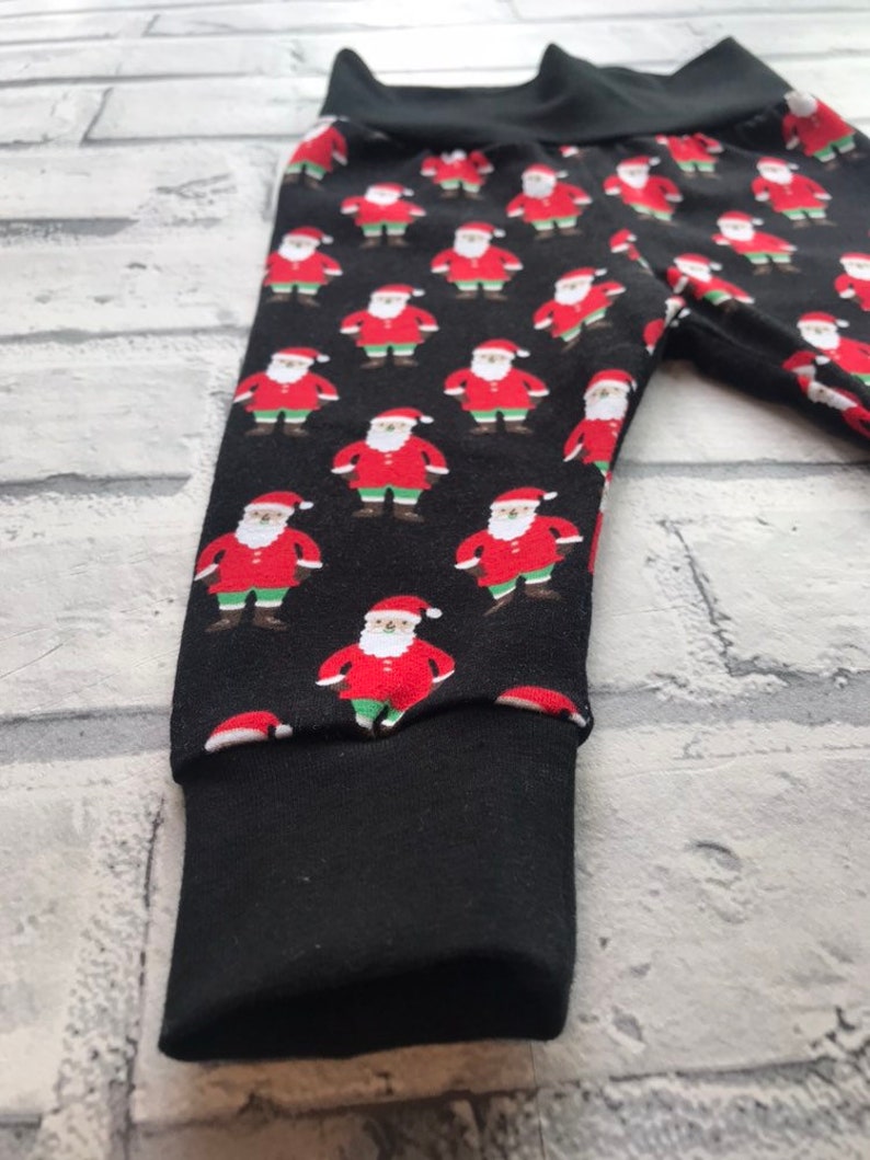 Black Santa Leggings Christmas Costume Kids Childrens Christmas Clothes Baby Christmas Party Outfit Xmas Gift Black Christmas Leggings