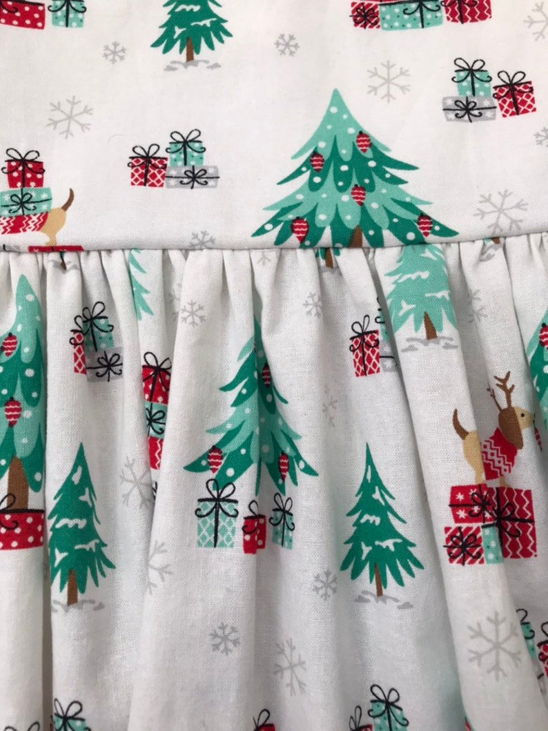 Baby Xmas Gift Girls Christmas White Sausage Dog Dress Girls Party Outfit Girls White Dog Dress White Kids Clothes Childrens Dresses