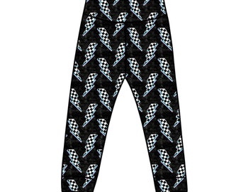 Black Bolts Leggings, Baby Childrens Leggings, Toddler Baby Girl Boy Clothes, Handmade Leggings, Cool Kids Leggings, Unique Baby Clothes