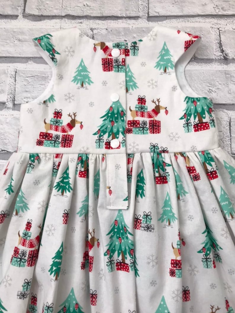 Baby Xmas Gift Girls Christmas White Sausage Dog Dress Girls Party Outfit Girls White Dog Dress White Kids Clothes Childrens Dresses