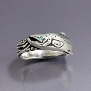 Atlantic Salmon Silver Ring - Etsy