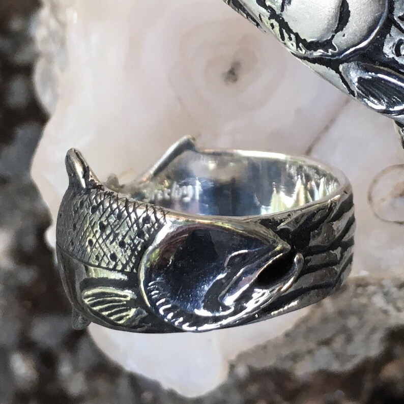 Chinook Salmon Ring in Silver Etsy