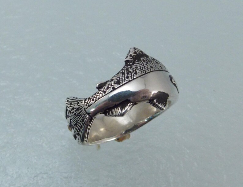 Chinook Salmon Ring in Silver Etsy
