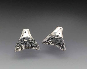 Salmon Tail Silver Earring pair