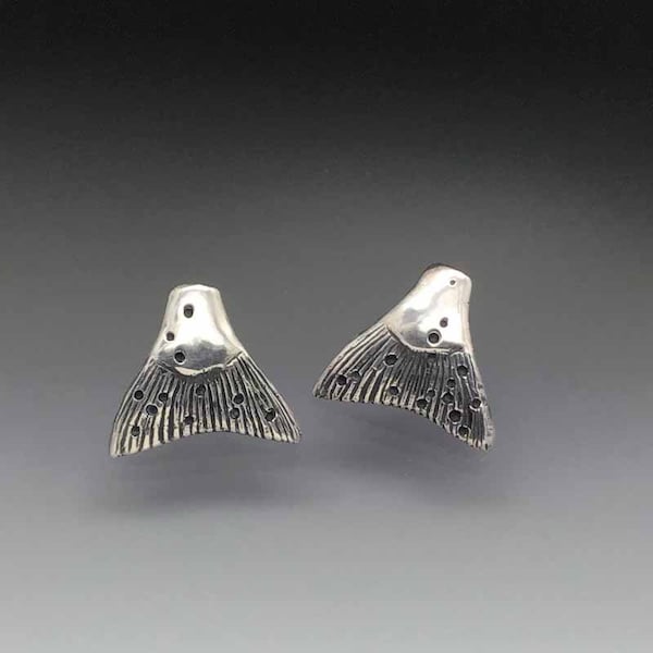 Salmon Tail Silver Earring pair