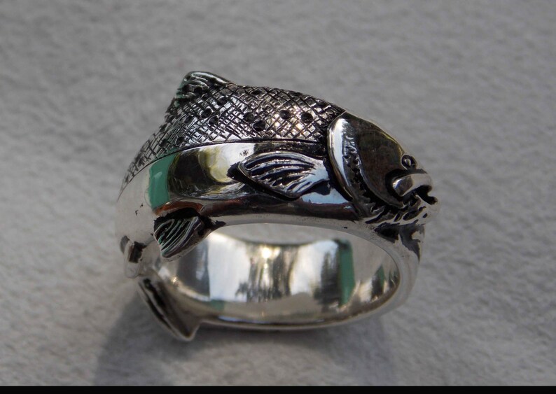 Chinook Salmon Ring in Silver Etsy