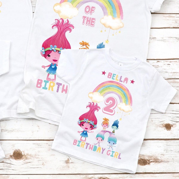 Birthday troll shirts, Family of the birthday girl, Custom t-shirts for families, Troll birthday shirt, Troll family birthday shirts