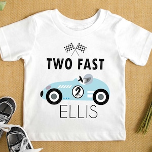 Two Fast Birthday Shirt, Vintage race car t shirt, 2nd birthday shirt, Racing birthday shirt, Vintage race car party, Shirt for birthday boy