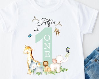 First birthday, 1st birthday boys shirt, boys 1st birthday, My 1st birthday shirt for boys, zoo animals birthday, Wild One Tee