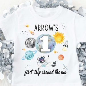 1st trip around the sun, space theme first birthday shirt, space first birthday shirt, first birthday shirt space, first trip around the sun