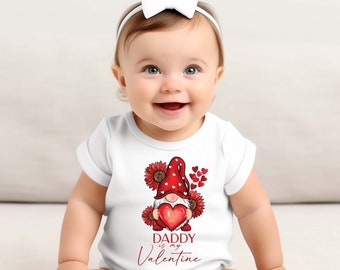 Daddy is my Valentine, sleepsuit, Baby vest, 1st valentine’s day, valentine’s baby Tee, Personalised Valentine Gift