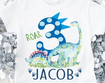 3rd Birthday Shirt 3 Today Kids Clothing Top Tee Birthday Gift Baby  When I wake tee Toddler Dinosaur Shirt