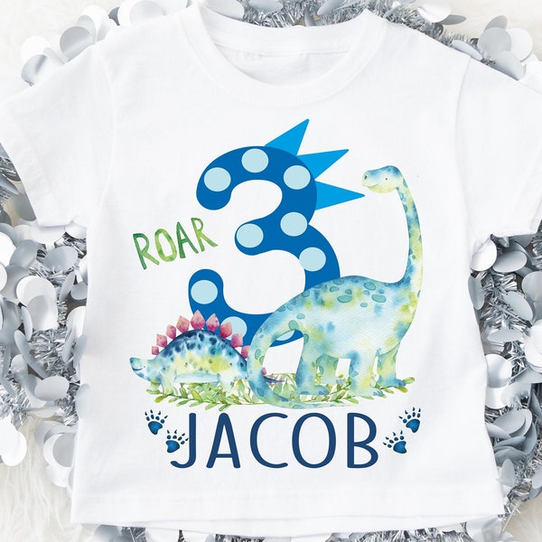 3rd Birthday Shirt 3 Today Kids Clothing Top Tee Birthday Gift Baby  When I wake tee Toddler Dinosaur Shirt