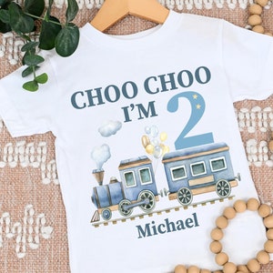 Two Birthday T-Shirt, CHOO CHOO, Two Two T-Shirt, 2nd Birthday T-Shirt, 2nd Second Birthday Tee, Boys 2nd Birthday, Boys Birthday T-Shirt