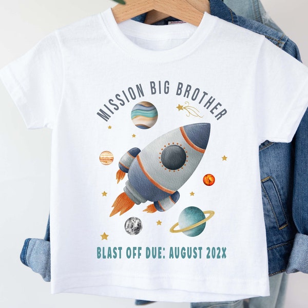 Space Big Brother Shirt, Astronaut Big Brother,  T-Shirt, Rocket Big Brother, Space Brother Announcement, Pregnancy Announcement
