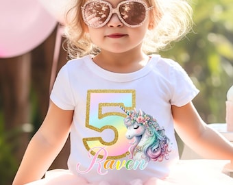 Pastel Rainbow Unicorn Birthday Shirt, Pastel Unicorn Birthday Shirt, Unicorn Shirt, Rainbow Shirt, Rainbow Unicorn Top, Birthday Shirt