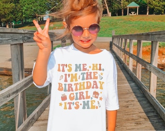 It's Me Hi I'm The Birthday Girl It's Me Shirt, Girls Birthday Party Shirt, Kids Birthday Shirt, Birthday Girl Shirt, Birthday Party Shirt