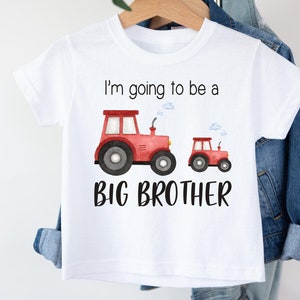 I'm Going To Be a Big Brother Shirt,  Big Bro Announcement,  2 Red Tractors Brother Shirt RTS0006
