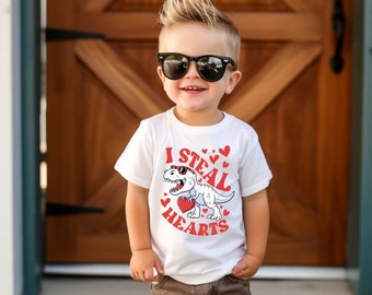 I steal Hearts,  Dinosaur Valentine Shirt, Funny shirt For Boys, Kids Valentine Shirt,  Dino Valentine Shirt, Toddler Valentine's Day