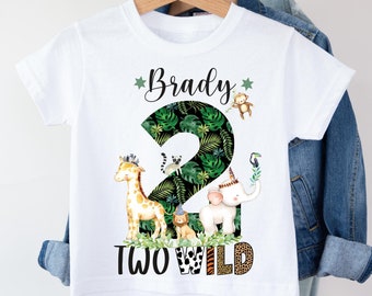 Two Wild Shirt Second Birthday Shirt  The Birthday Boy Shirt 2nd Birthday Party RTS0010