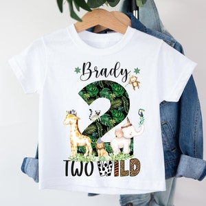 Two Wild Shirt Second Birthday Shirt  The Birthday Boy Shirt 2nd Birthday Party RTS0010