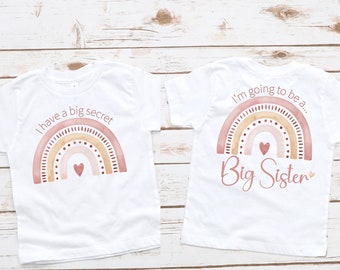 I have a Big Secret I'm going to be a Big Sister Shirt Baby Clothes Sibling Baby Shirts Baby Shower Sibling Gifts CUSTOM DATE