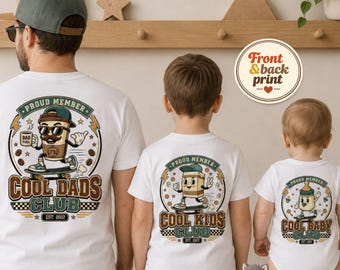 Matching Cool Dads Club Shirt, Cool Kids Club Tee, Cool Baby Club Bodysuit, Funny Coffee Family Matching Shirts, Father Child Outfit Gift
