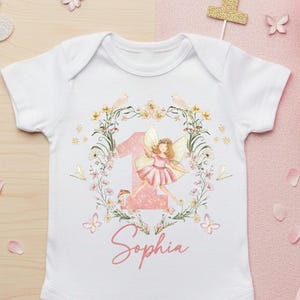 Personalized Fairy 1st Birthday Shirt for Girls | Enchanted Garden Birthday Outfit | Custom Name Tee | Magical Party Gift Idea