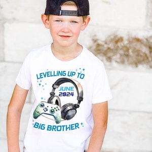 Big Brother Shirt, Leveling Up To Big Brother Personalized Shirt, Gamer Big Brother Announcement Shirt, Video Game Pregnancy Announcement