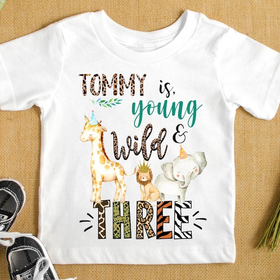 Kids 3rd Birthday Shirt Young Wild And Three Kids 3rd Birthday Shirt Young Wild And Three