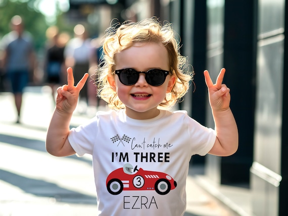 Birthday Shirt For Boys 3 I'm This Many Race Cars Old Birthday Shirt For Boys 3 I'm This Many Race Cars Old