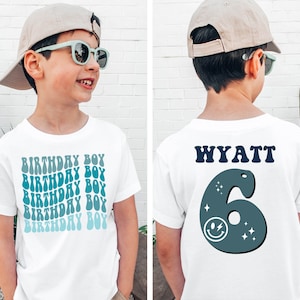 Personalisiertes Retro Geburtstags-Jungen-Shirt | Kundenspezifisches Geburtstags-Andenken-T-Shirt | Coole Kindergeburtstagsparty | Ich bin [Alter] Geburtstagskind