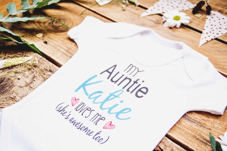 My Auntie Loves Me Personalized Baby Clothes Baby Girl Clothes Etsy