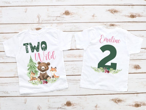 Two Wild Woodland Shirt Forest Animals 