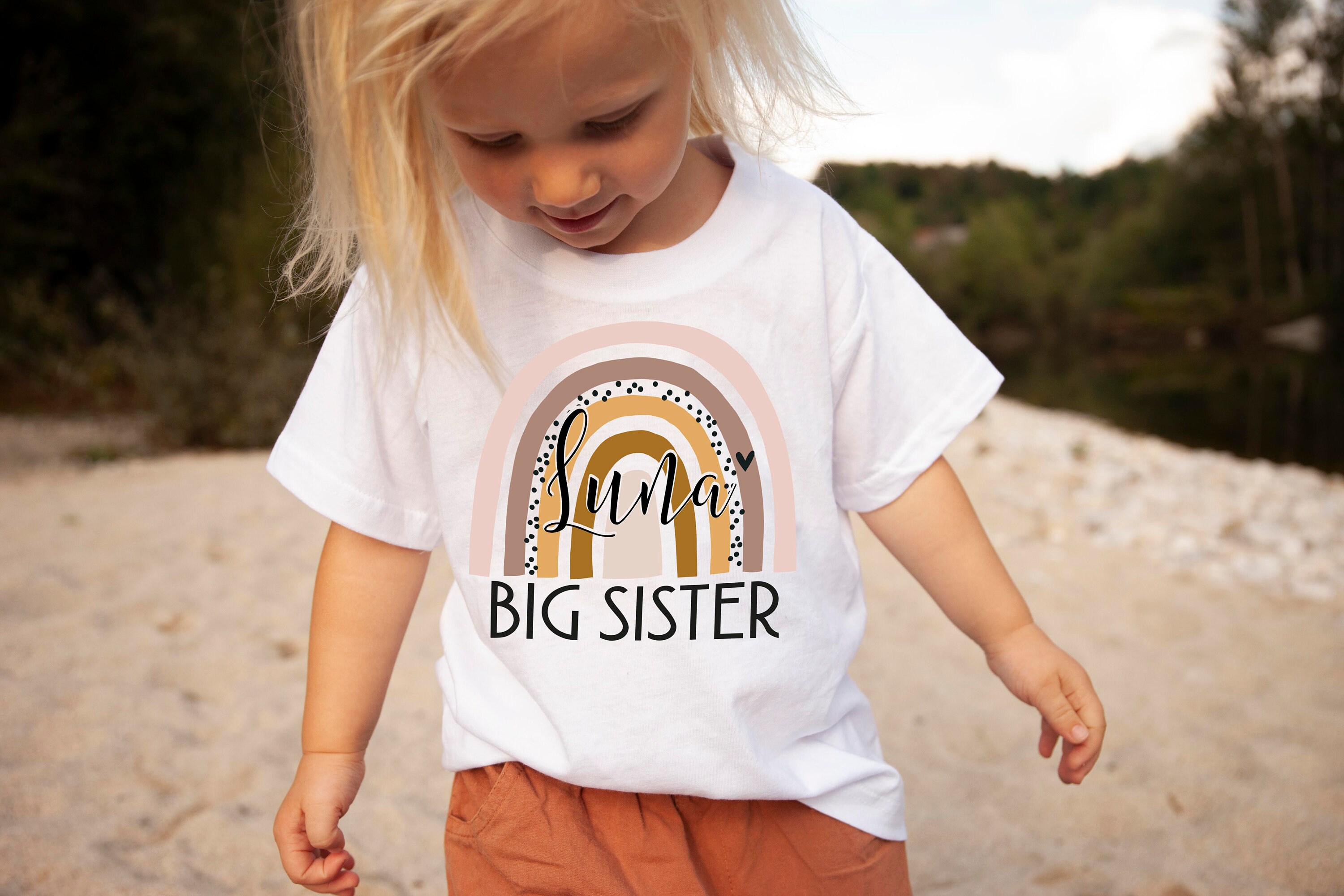 Organic Big Sister Name Shirt Organic Sibling Shirt Custom Big Sister…