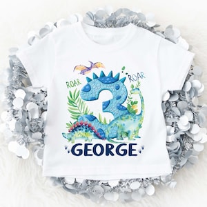3rd Birthday Shirt 3 Today Kids Clothing Top Tee Birthday Gift Baby  When I wake tee Toddler Dinosaur Shirt