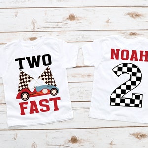 Personalised 2nd Birthday shirt,  Two Fast 2 Fast Birthday Shirt Two Year Old  Racing Birthday Tee 2 Year Old  Birthday