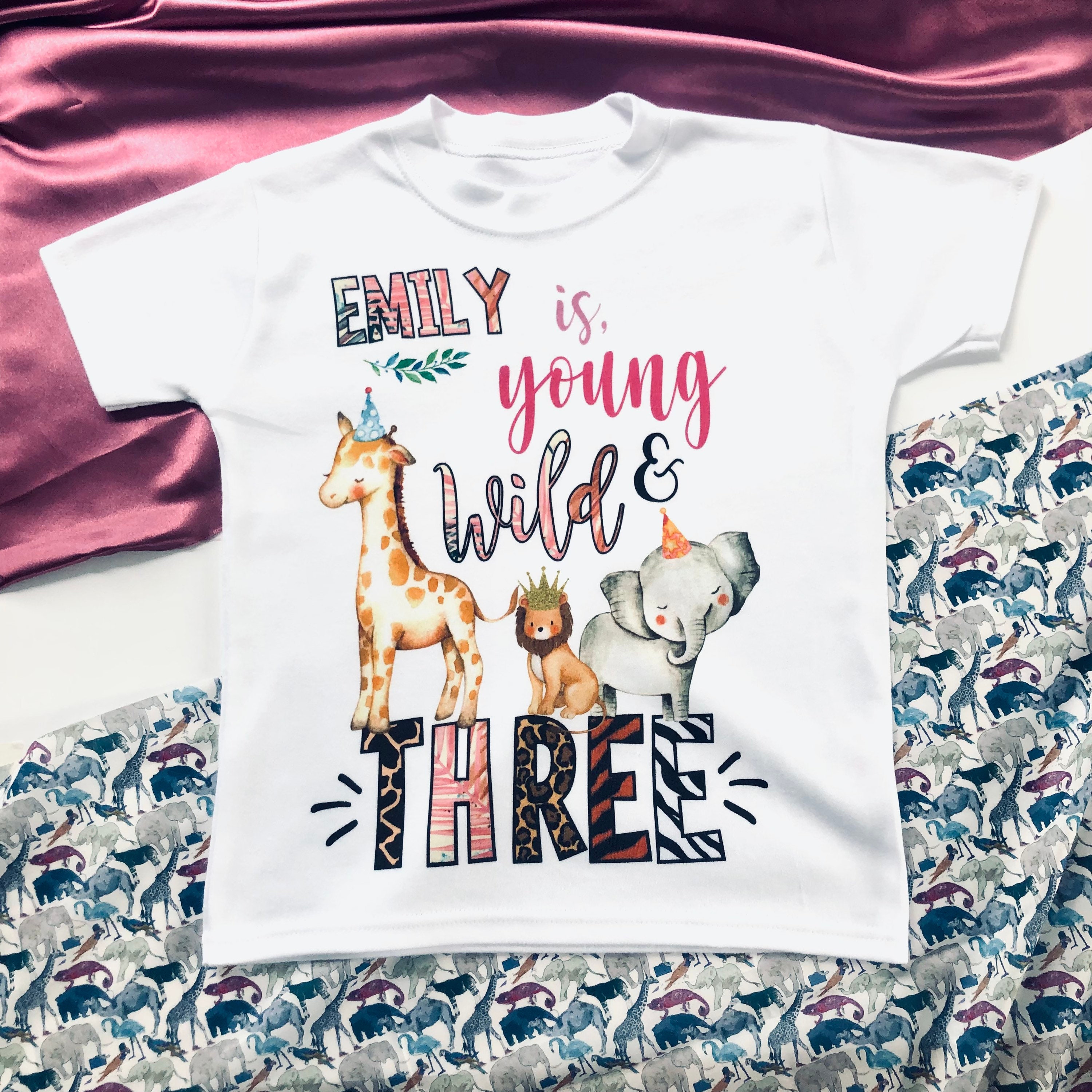 Young Wild And Three Shirt 3rd Birthday Girl Outfit 3 Year Old Third P