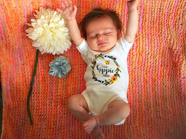 Think Hippie Thoughts Hippie Baby Shower Gift Organic hippie Etsy